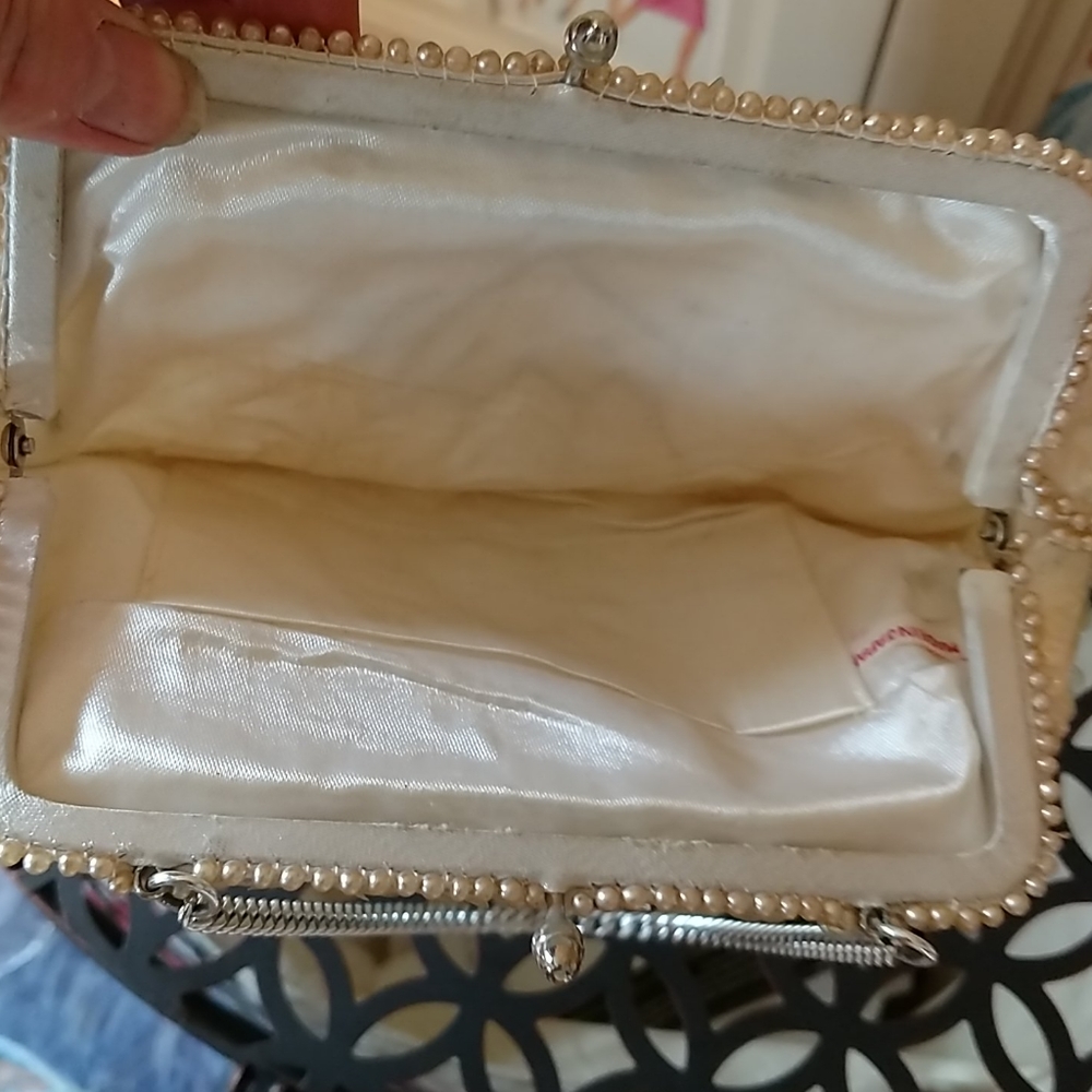 Vintage Sequined And Beaded Off White And Silver … - image 5